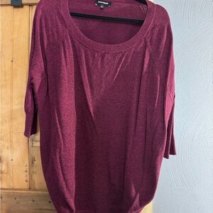Express Oversized Burgundy Sweater | Elbow Sleeve | Size M